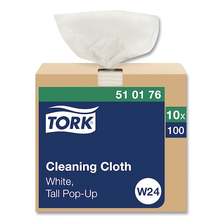 Tork Tork Cleaning Cloth White W24, Pop Up, 10 x 100 sheets, 510176 510176